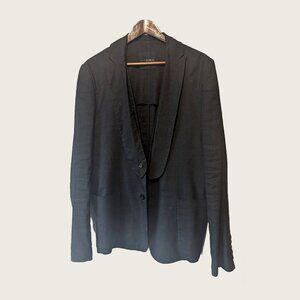 PHIILIPPE DUBUC - Removable collar linen blend jacket - Sz 42